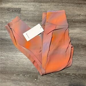 lululemon athletica Orange and Pink Leggings